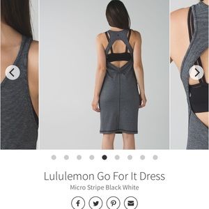 Lululemon Go For It dress. micro stripe black white. Size 6.